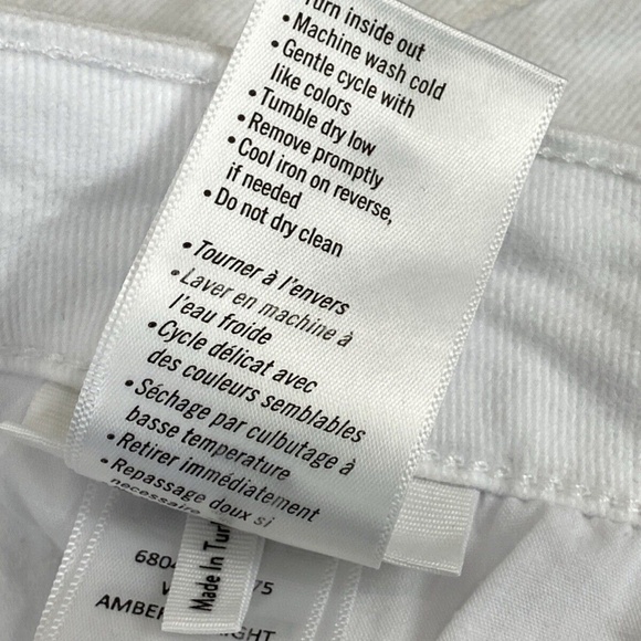 Paige Amber Jeans Crisp White Ankle Straight Mid Rise - Picture 7 of 8